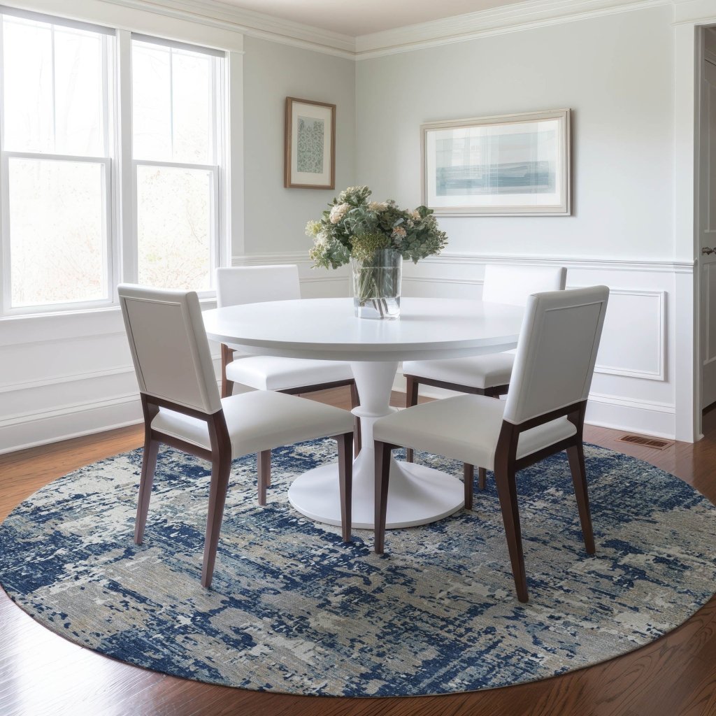 LOOMLAN Rugs Caelan Blue Washable Indoor-Outdoor Rug