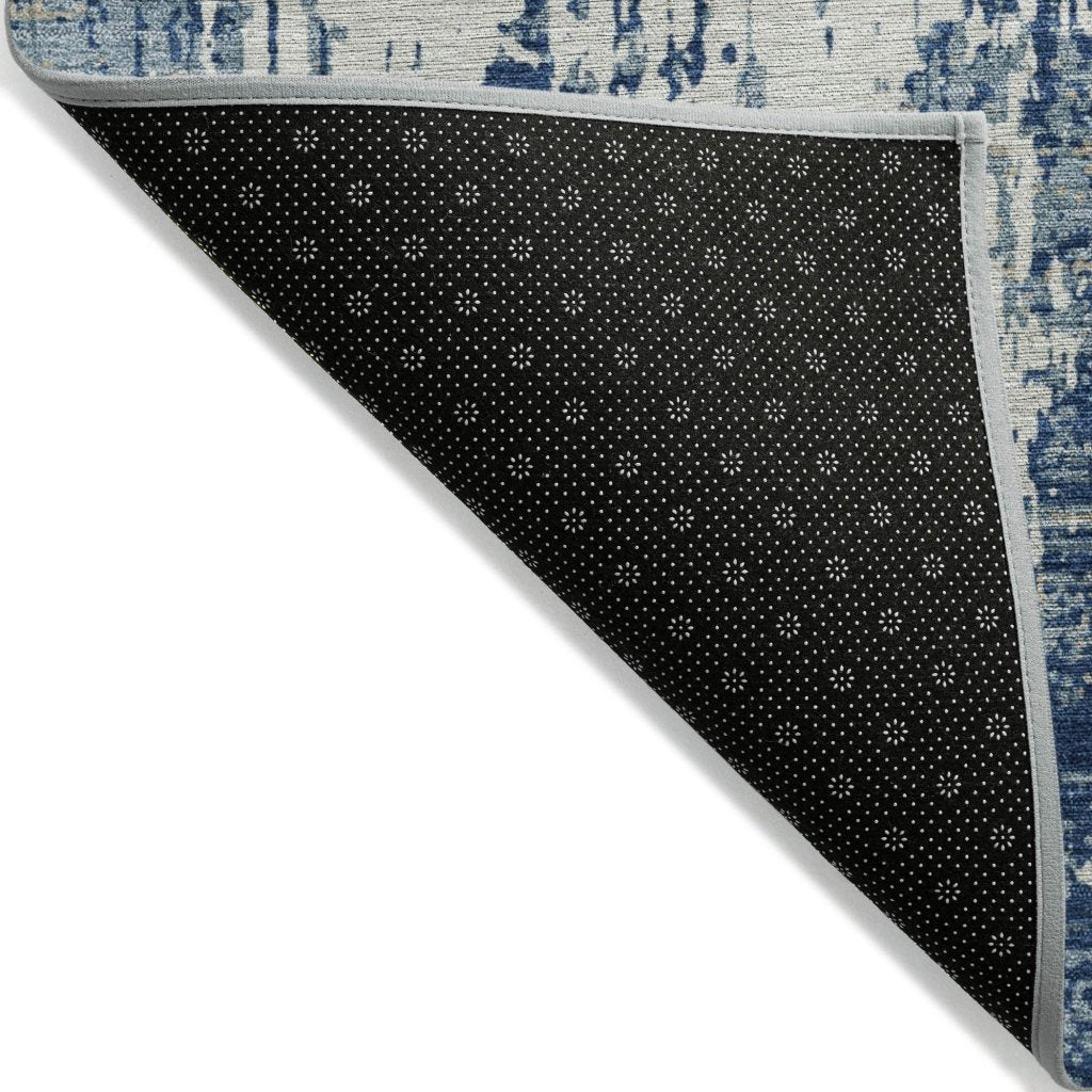 LOOMLAN Rugs Caelan Blue Washable Indoor-Outdoor Rug