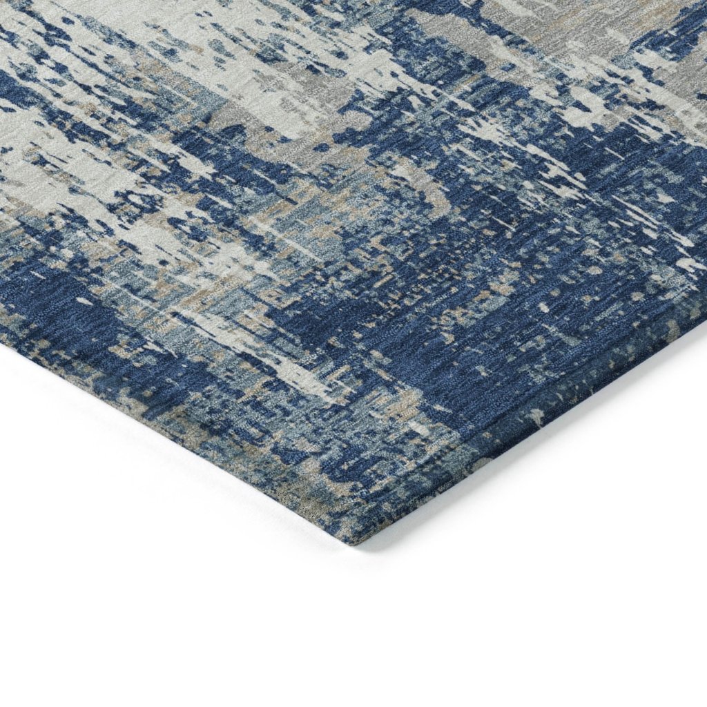 LOOMLAN Rugs Caelan Blue Washable Indoor-Outdoor Rug
