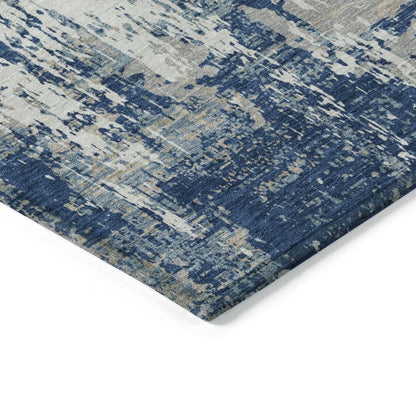 LOOMLAN Rugs Caelan Blue Washable Indoor-Outdoor Rug
