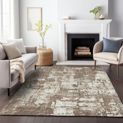 LOOMLAN Rugs Caelan Brown Washable Indoor-Outdoor Rug