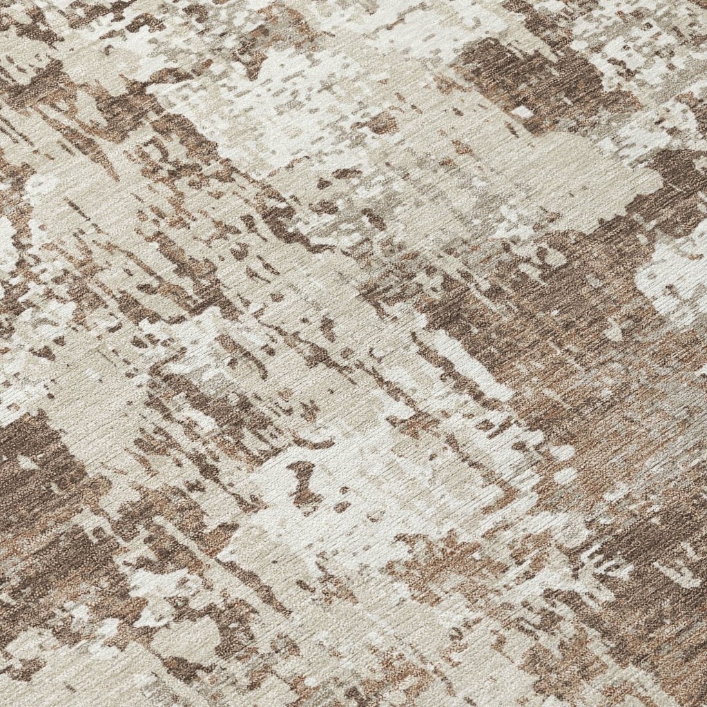 LOOMLAN Rugs Caelan Brown Washable Indoor-Outdoor Rug