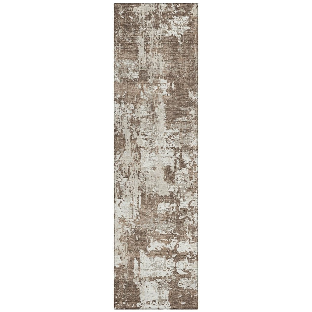 LOOMLAN Rugs Caelan Brown Washable Indoor-Outdoor Rug