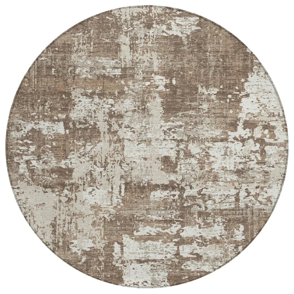 LOOMLAN Rugs Caelan Brown Washable Indoor-Outdoor Rug