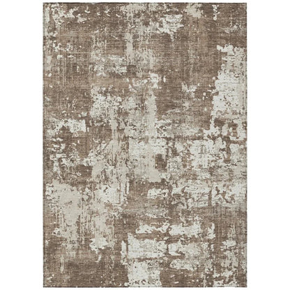 LOOMLAN Rugs Caelan Brown Washable Indoor-Outdoor Rug