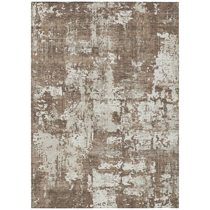 LOOMLAN Rugs Caelan Brown Washable Indoor-Outdoor Rug