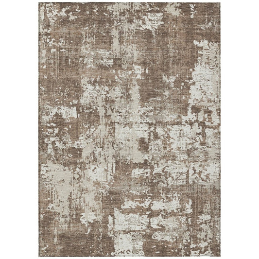 LOOMLAN Rugs Caelan Brown Washable Indoor-Outdoor Rug