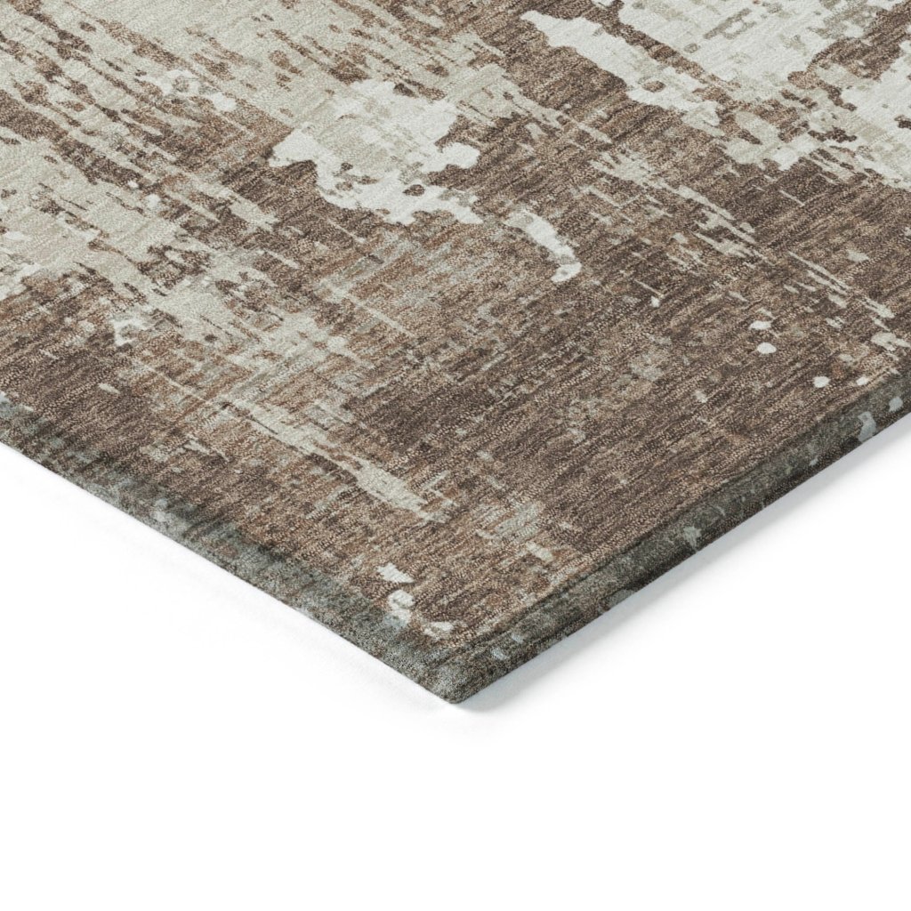 LOOMLAN Rugs Caelan Brown Washable Indoor-Outdoor Rug