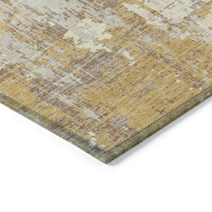 LOOMLAN Rugs Caelan Gold Washable Indoor-Outdoor Rug