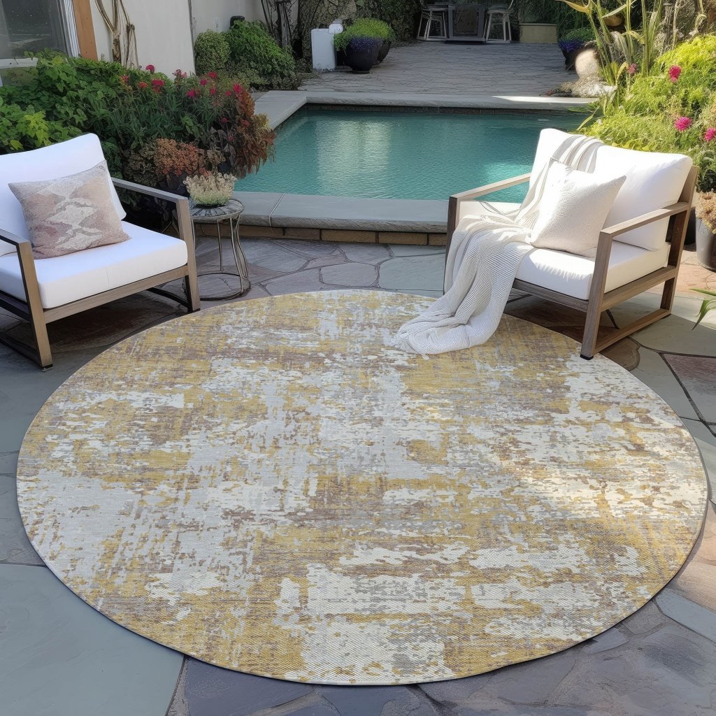 LOOMLAN Rugs Caelan Gold Washable Indoor-Outdoor Rug