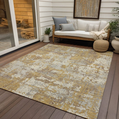 LOOMLAN Rugs Caelan Gold Washable Indoor-Outdoor Rug