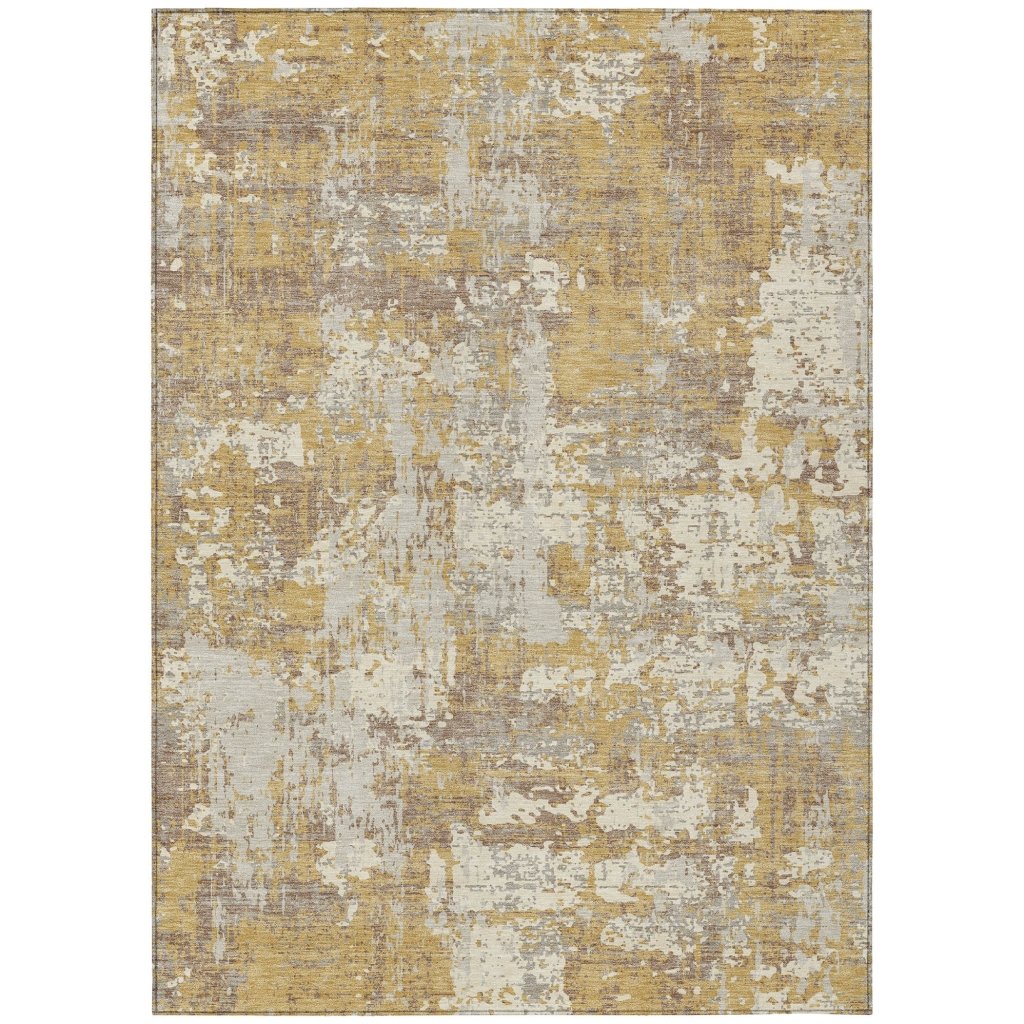 LOOMLAN Rugs Caelan Gold Washable Indoor-Outdoor Rug