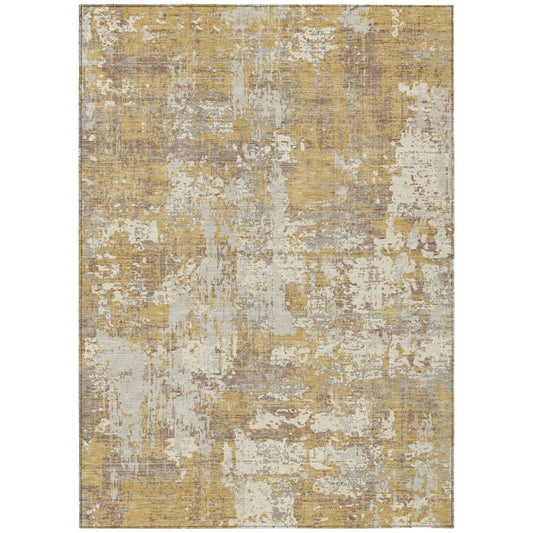 LOOMLAN Rugs Caelan Gold Washable Indoor-Outdoor Rug