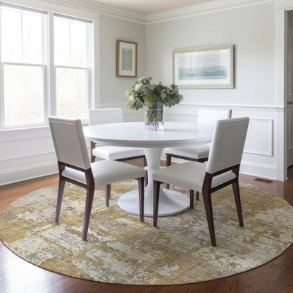 LOOMLAN Rugs Caelan Gold Washable Indoor-Outdoor Rug