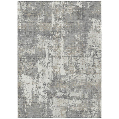 LOOMLAN Rugs Caelan Gray Washable Indoor-Outdoor Rug