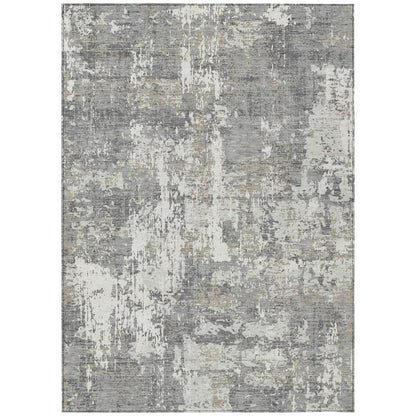LOOMLAN Rugs Caelan Gray Washable Indoor-Outdoor Rug