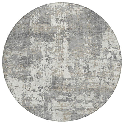 LOOMLAN Rugs Caelan Gray Washable Indoor-Outdoor Rug