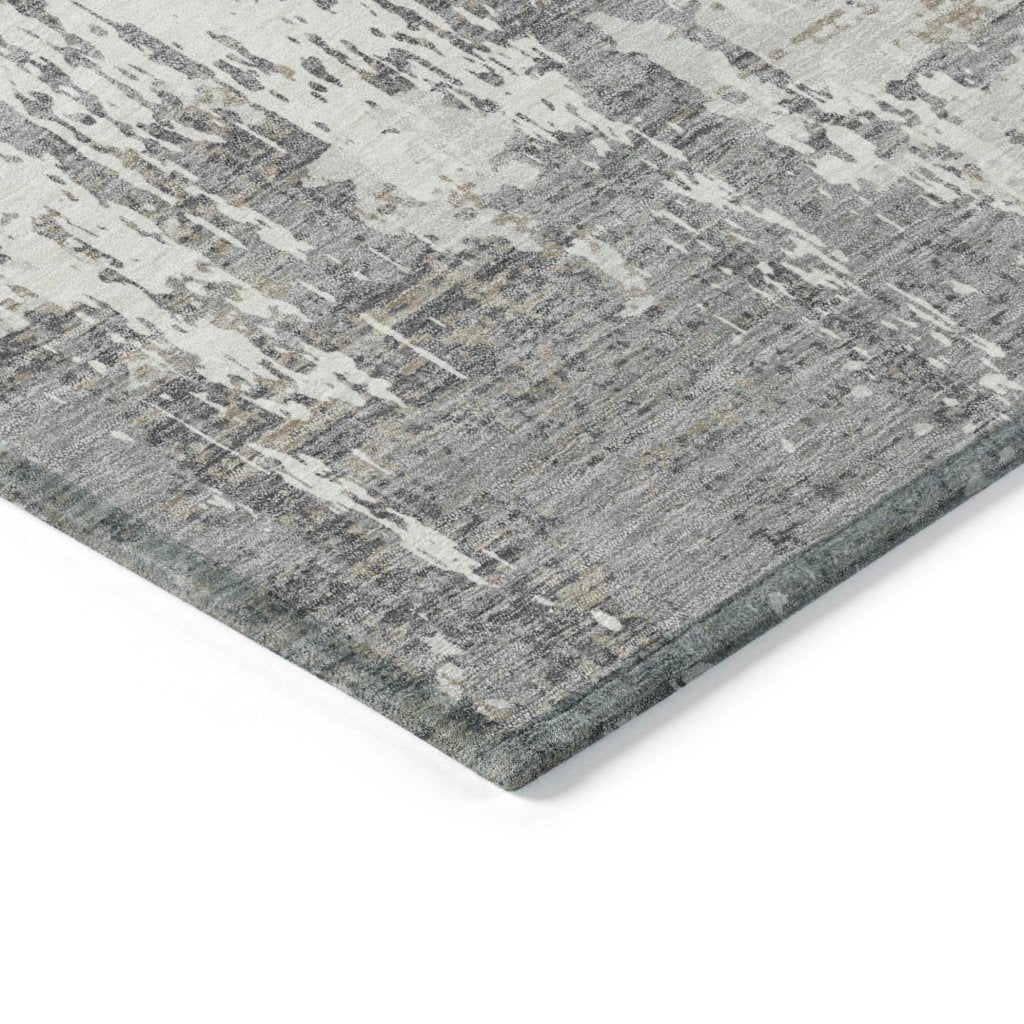 LOOMLAN Rugs Caelan Gray Washable Indoor-Outdoor Rug