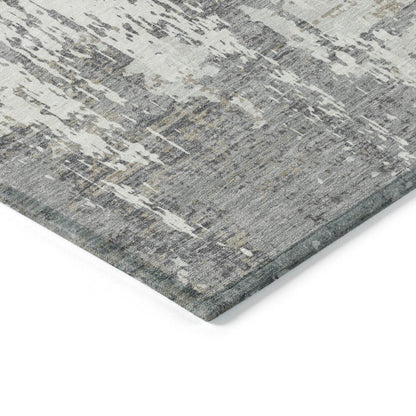 LOOMLAN Rugs Caelan Gray Washable Indoor-Outdoor Rug