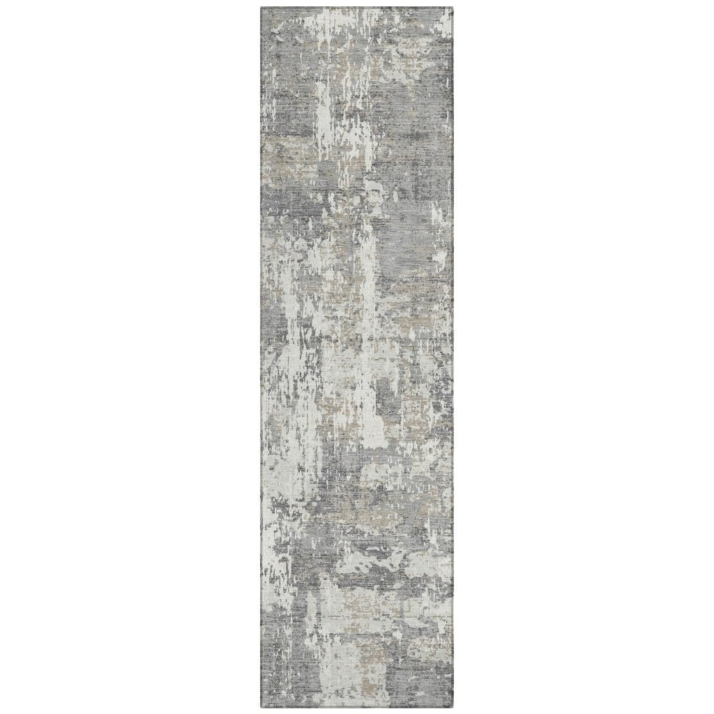 LOOMLAN Rugs Caelan Gray Washable Indoor-Outdoor Rug