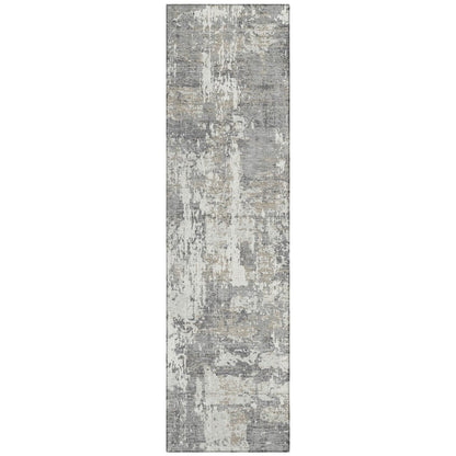 LOOMLAN Rugs Caelan Gray Washable Indoor-Outdoor Rug