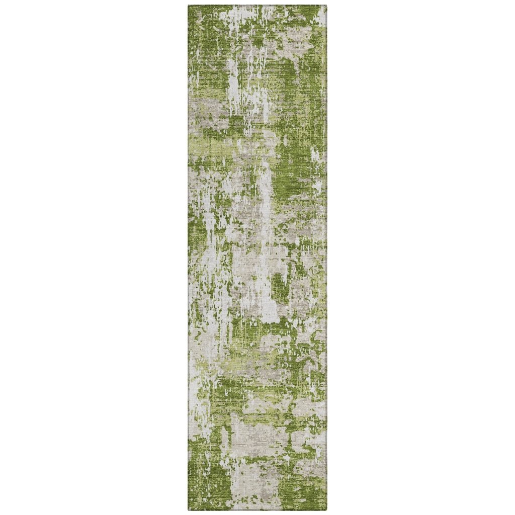 LOOMLAN Rugs Caelan Green Washable Indoor-Outdoor Rug