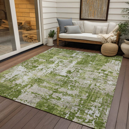 LOOMLAN Rugs Caelan Green Washable Indoor-Outdoor Rug