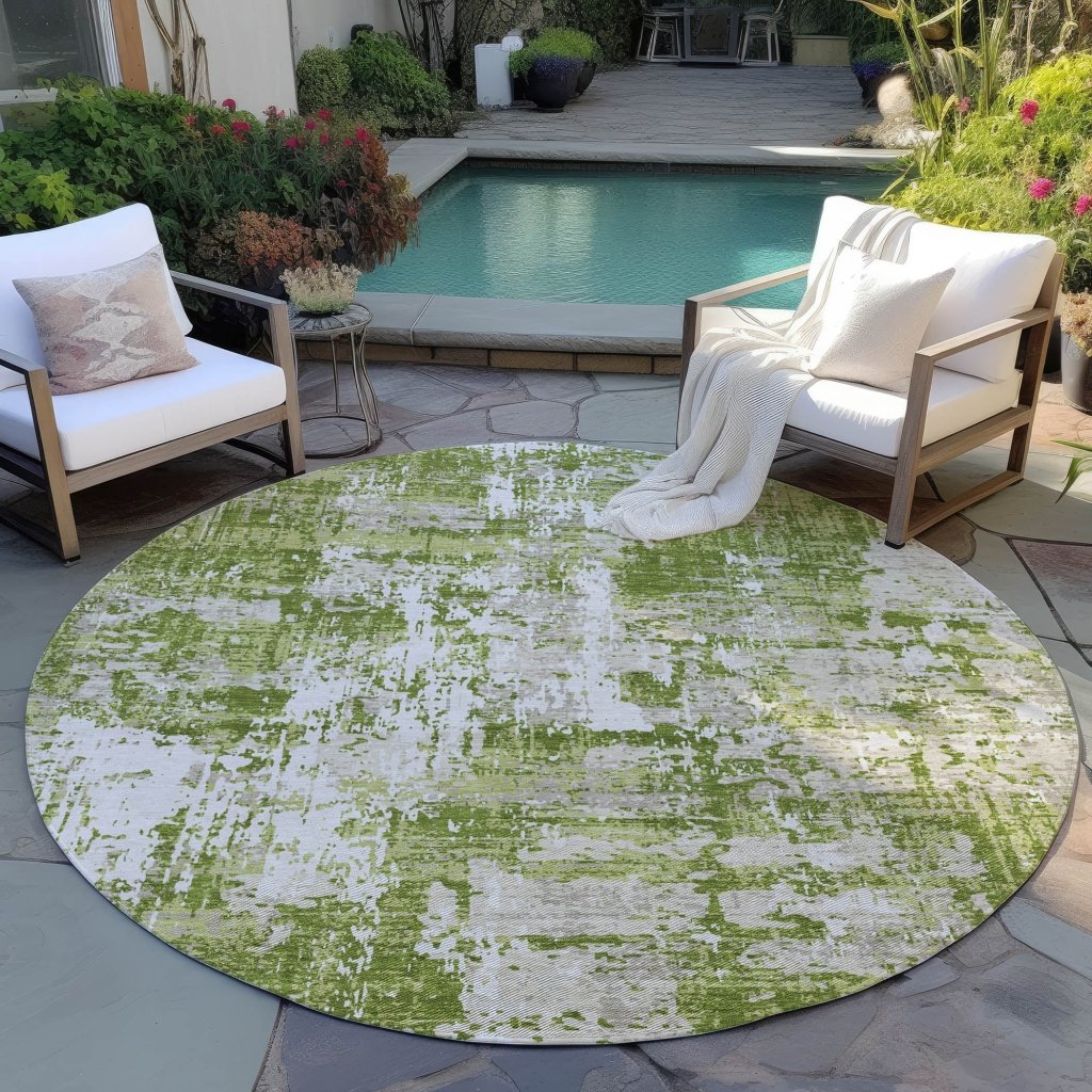 LOOMLAN Rugs Caelan Green Washable Indoor-Outdoor Rug