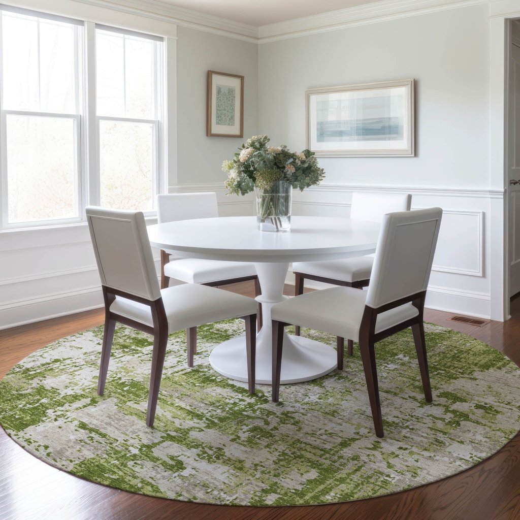 LOOMLAN Rugs Caelan Green Washable Indoor-Outdoor Rug