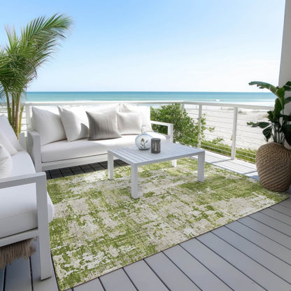 LOOMLAN Rugs Caelan Green Washable Indoor-Outdoor Rug