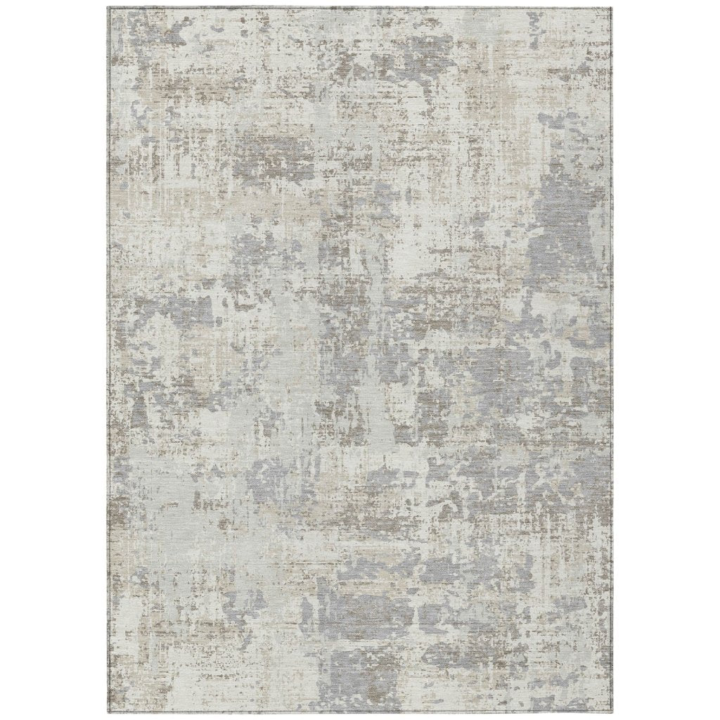 LOOMLAN Rugs Caelan Ivory Washable Indoor-Outdoor Rug