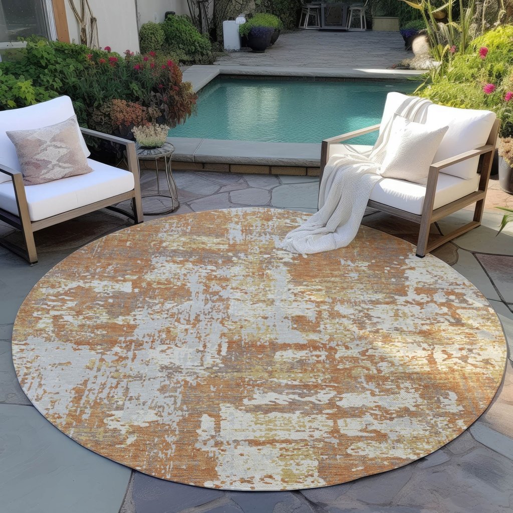 LOOMLAN Rugs Caelan Orange Washable Indoor-Outdoor Rug