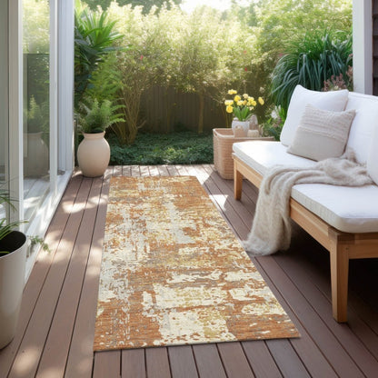 LOOMLAN Rugs Caelan Orange Washable Indoor-Outdoor Rug