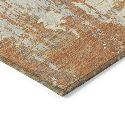 LOOMLAN Rugs Caelan Orange Washable Indoor-Outdoor Rug