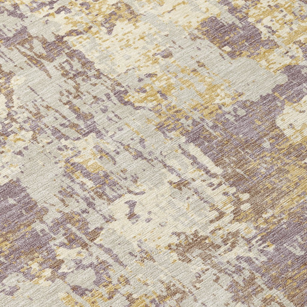 LOOMLAN Rugs Caelan Purple Washable Indoor-Outdoor Rug