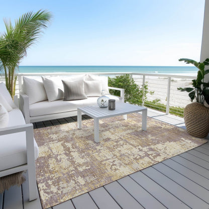 LOOMLAN Rugs Caelan Purple Washable Indoor-Outdoor Rug