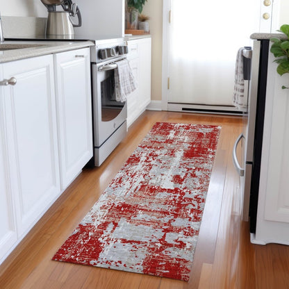 LOOMLAN Rugs Caelan Red Washable Indoor-Outdoor Rug
