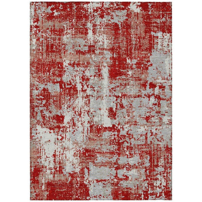 LOOMLAN Rugs Caelan Red Washable Indoor-Outdoor Rug