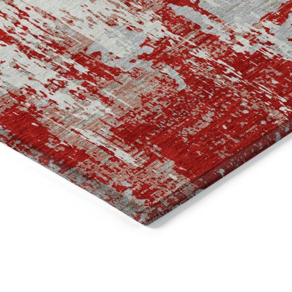 LOOMLAN Rugs Caelan Red Washable Indoor-Outdoor Rug
