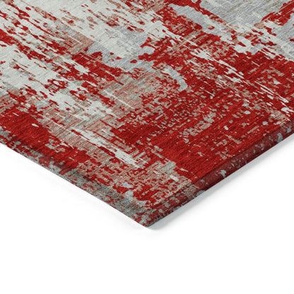 LOOMLAN Rugs Caelan Red Washable Indoor-Outdoor Rug