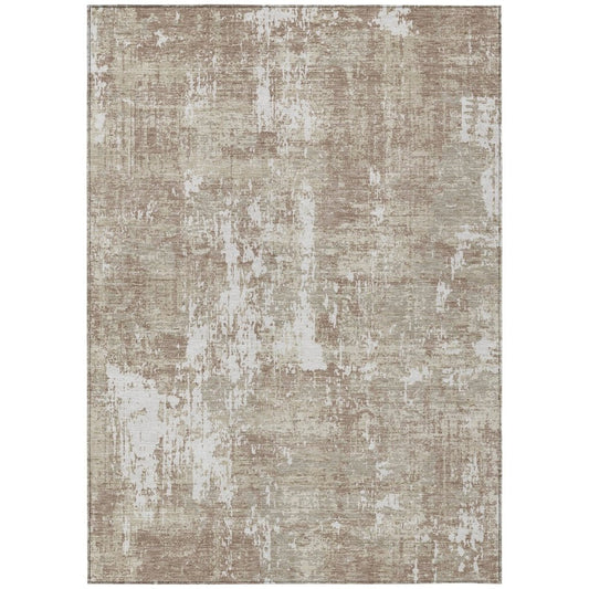 LOOMLAN Rugs Caelan Taupe Washable Indoor-Outdoor Rug