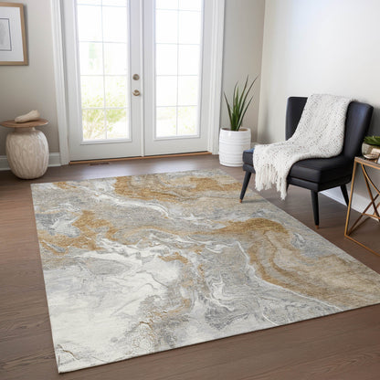 Caelaris Gray Washable Indoor - Outdoor Rug - LOOMLAN - LOOMLAN Rugs - Outdoor Rugs