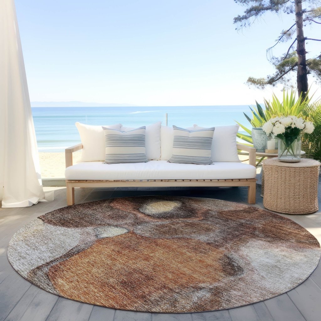 LOOMLAN Rugs Caeli Brown Washable Indoor-Outdoor Rug
