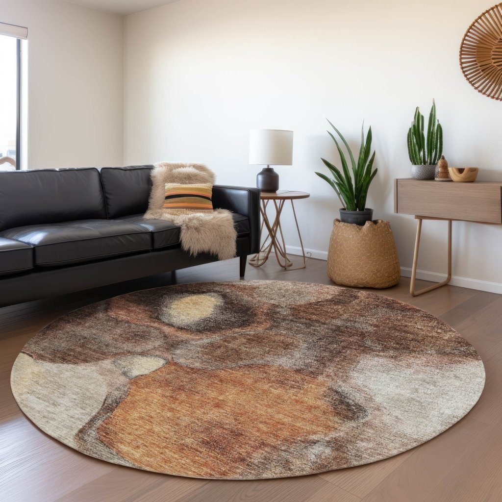 LOOMLAN Rugs Caeli Brown Washable Indoor-Outdoor Rug