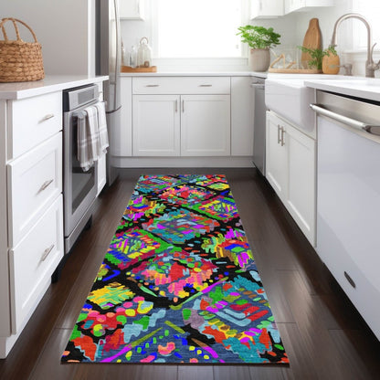 LOOMLAN Rugs Caeluma Black Washable Indoor-Outdoor Rug
