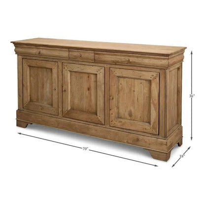 Cafe Au Lait Buffet Driftwood Finish - LOOMLAN - Sarreid - Sideboards