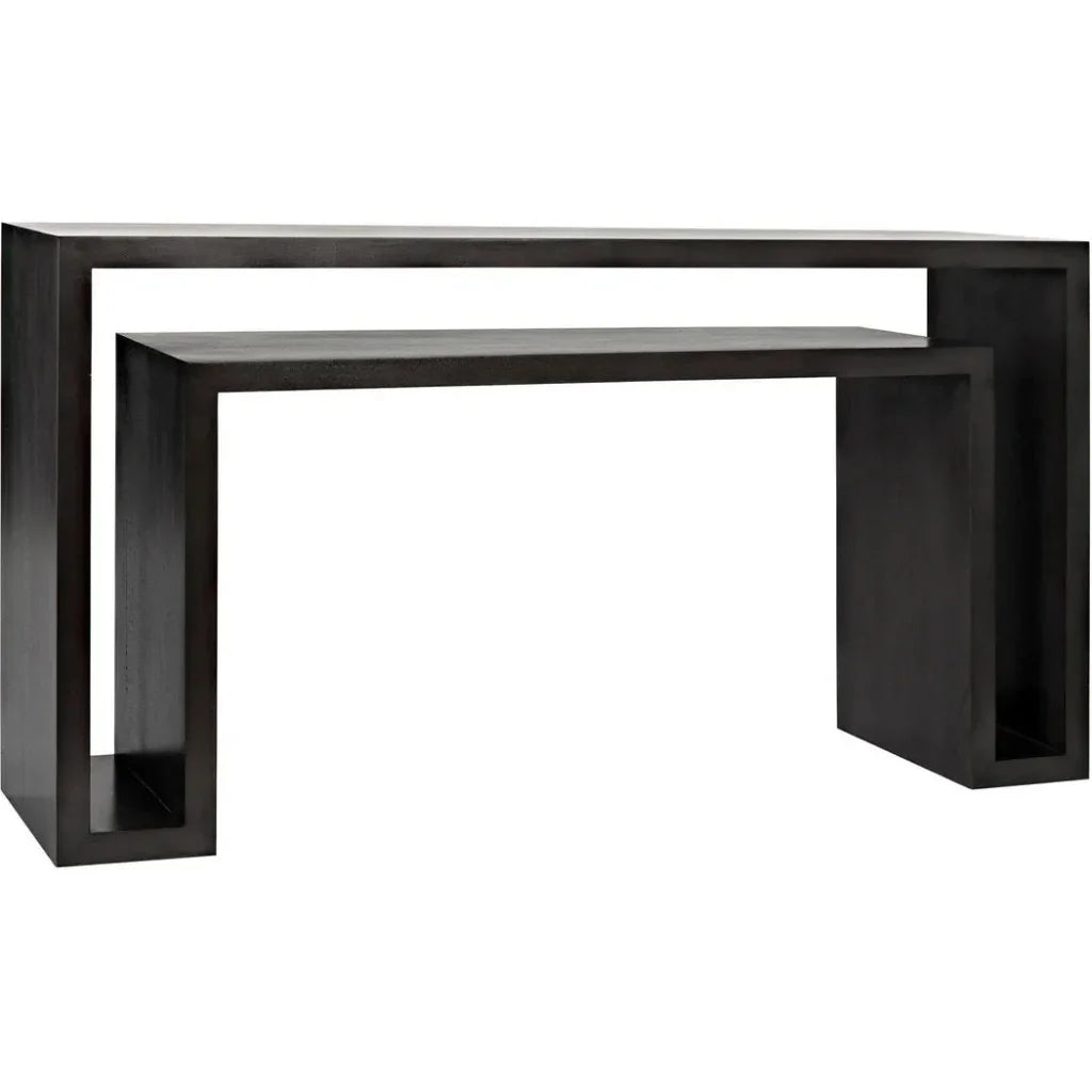 Noir Caine Rectangle Wooden Console Table