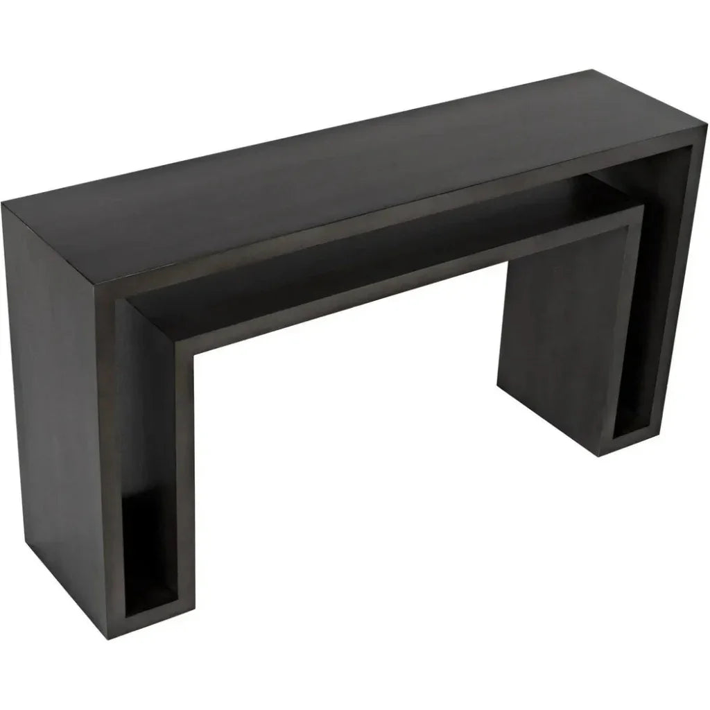 Noir Caine Rectangle Wooden Console Table