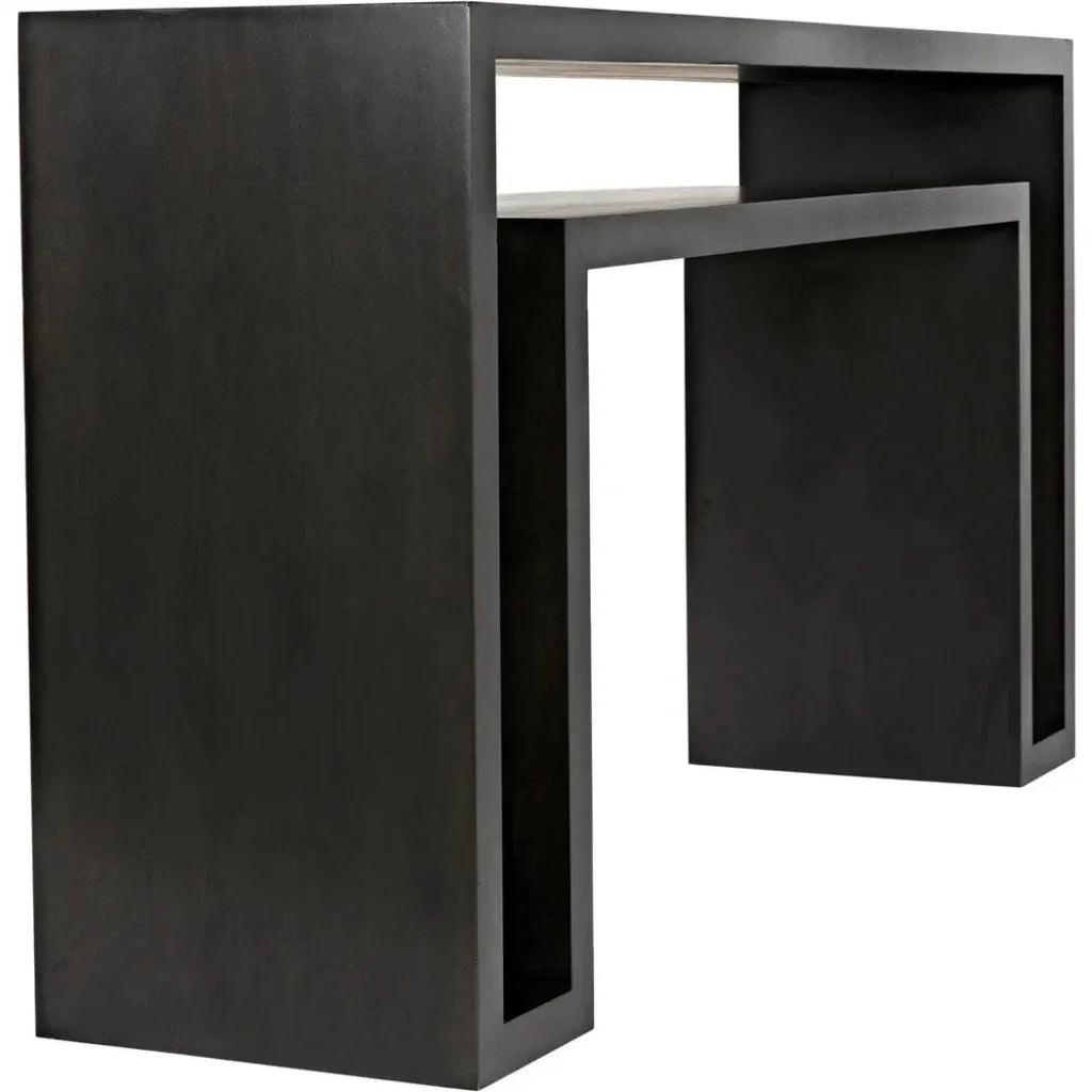 Noir Caine Rectangle Wooden Console Table