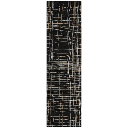 LOOMLAN Rugs Calista Black Washable Indoor-Outdoor Rug